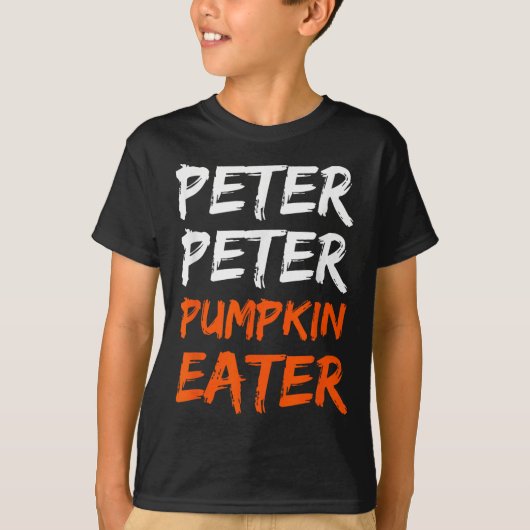 ピーター・カボチャの衣装を食べるアターハロウィーン Tシャツ (正面)