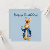 ピーター・ザ・ウサギとウェレンハッピーバースデー カード (正面/裏面インサイチュ)