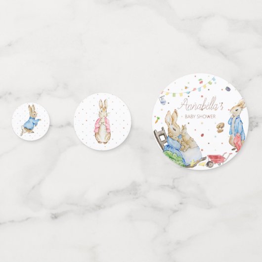 ピーター・ザ・ウサギと家族の赤ちゃんシャワー コンフェッティ (正面)