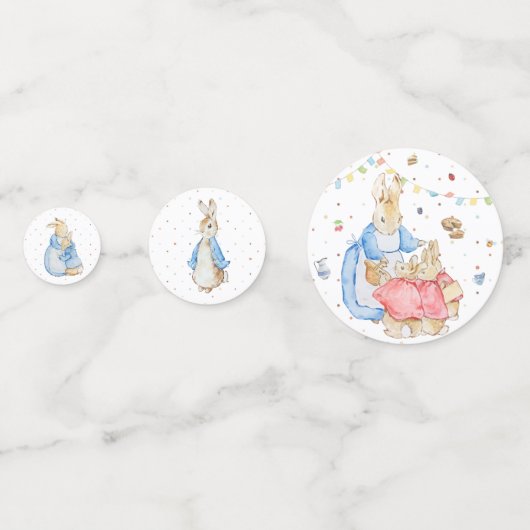 ピーター・ザ・ウサギと家族の赤ちゃんシャワー コンフェッティ (裏面)