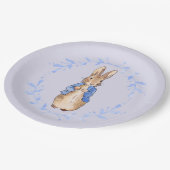 ピーター・ザ・ウサギと青い葉のリース ペーパープレート (アングル)