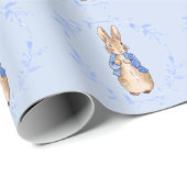 ピーター・ザ・ウサギと青い葉のリース ラッピングペーパー (ロールコーナー)