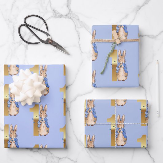 ピーター・ザ・ウサギと青い蝶 ラッピングペーパーシート (正面)