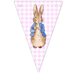 ピーター・ザ・ウサギはジグザグにジグザグにパターンをチェックする バンティングフラッグ