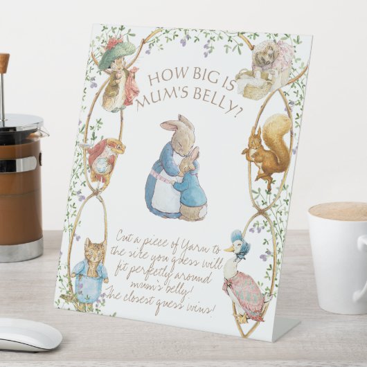 ピーター・ザ・ウサギ赤ちゃんシャワー母の腹のゲーム 台座サイン (インサイチュ)