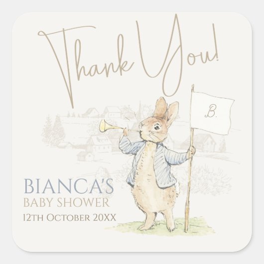 ピーター・ザ・ウサギSome Bunny Baby Shower スクエアシール (正面)