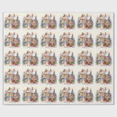 ピーター・ザ・ラビットとクリスマス小妖精や小人 ラッピングペーパー (フラット)