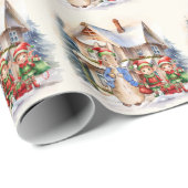 ピーター・ザ・ラビットとクリスマス小妖精や小人 ラッピングペーパー (ロールコーナー)