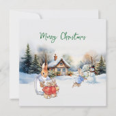 ピーター・ザ・ラビットと雪だるま シーズンカード (正面)