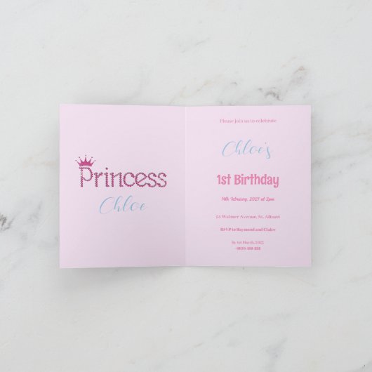 ピーター・ザ・ラビットのパーソナライズ1回目の誕生日 招待状 (内部)