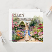 ピーター・ザ・ラビットの庭のハッピーバースデー カード (正面/裏面インサイチュ)