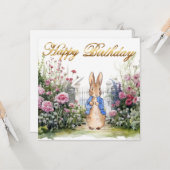 ピーター・ザ・ラビットの庭のハッピーバースデー カード (正面/裏面インサイチュ)