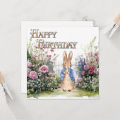 ピーター・ザ・ラビットの庭のハッピーバースデー カード (正面/裏面インサイチュ)