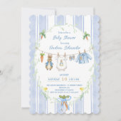 ピーター・ザ・ラビットの洗濯干しベビーシャワー 招待状 (正面)