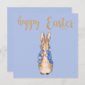 ピーター・ザ・ラビットの青い背景 サンキューカード (正面/裏面)