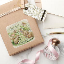 ピーター・ザ・ラビットガーデン赤ちゃんシャワーありがとう スクエアシール