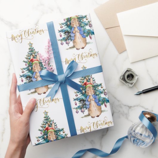 ピーター・ザ・ラビットクリスマスツリー ラッピングペーパー (ギフト)