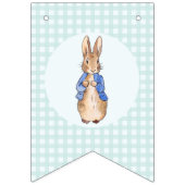 ピーター・ザ・ラビットグリーンのチェック模様の背景 バンティングフラッグ (第2の旗)