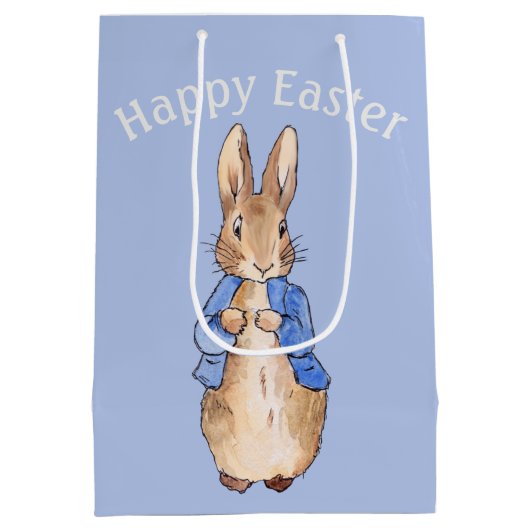 ピーター・ザ・ラビットハッピーイースター挨拶 ミディアムペーパーバッグ (裏面)