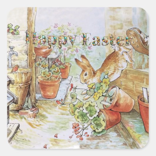 ピーター・ザ・ラビットハッピーイースター スクエアシール (正面)