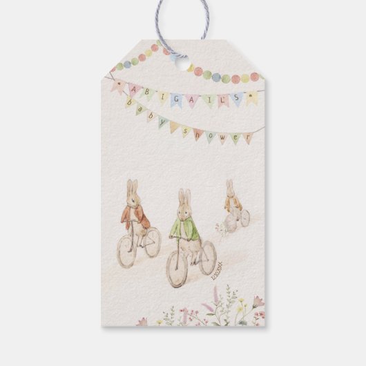 ピーター・ザ・ラビットバニー男女兼用・ベイビー・シャワー ギフトタグ (裏面)