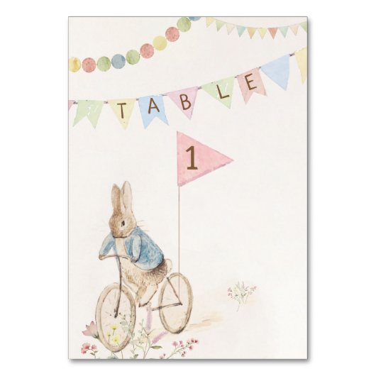 ピーター・ザ・ラビットバニー男女兼用・ベイビー・シャワー テーブルナンバー (正面)