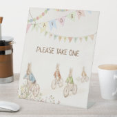 ピーター・ザ・ラビットバニー・ベイビー・シャワーがサインを引き立てる 台座サイン (インサイチュ)