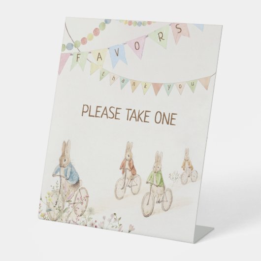 ピーター・ザ・ラビットバニー・ベイビー・シャワーがサインを引き立てる 台座サイン (正面)