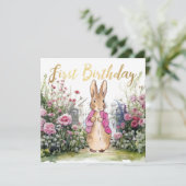 ピーター・ザ・ラビットピンクのジャケットが庭に カード (スタンド正面)