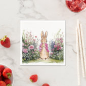 ピーター・ザ・ラビットピンクの上着を庭で スタンダードカクテルナプキン (インサイチュ)