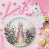 ピーター・ザ・ラビットピンクの上着を庭で ペーパープレート (パーティー)