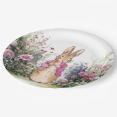 ピーター・ザ・ラビットピンクの上着を庭で ペーパープレート (アングル)