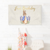 ピーター・ザ・ラビットベージュリネン1st誕生日 横断幕 (インサイチュ)