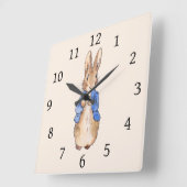 ピーター・ザ・ラビットベージュ スクエア壁時計 (傾斜)