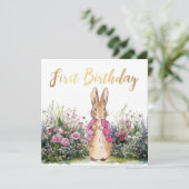 ピーター・ザ・ラビット1歳の誕生日 カード (スタンド正面)