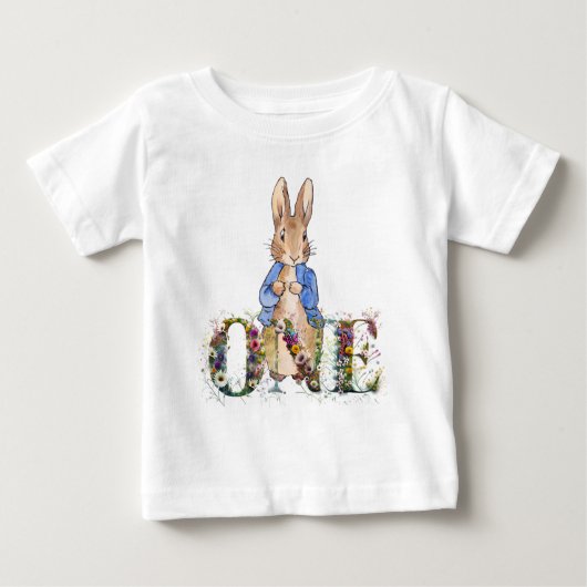 ピーター・ザ・ラビット1歳の誕生日 ベビーTシャツ (正面)