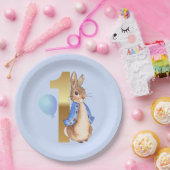 ピーター・ザ・ラビット1stバースデーブルーのバルーン ペーパープレート (パーティー)