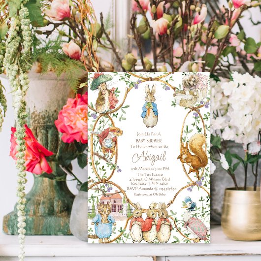 ピーター・ザ・ラビット・ビアトリックスウッドランド・ベイビー・シャワー 招待状