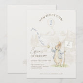 ピーター・ザ・ラビット・ビアトリックスSome Bunny 1st Birthday 招待状 (正面/裏面)