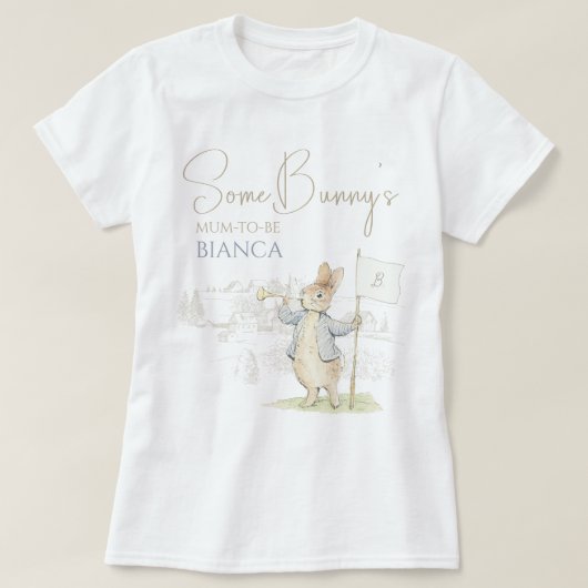 ピーター・ザ・ラビットBunny Baby Shower Mum Tシャツ (デザイン正面)