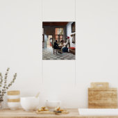 ピーター・デ・フーチ・カード・プレイヤーが日に照らされた部屋に ポスター (キッチン)