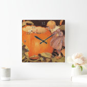 ピーター、ピーターのカボチャ食べる人の童謡 スクエア壁時計 (ホーム)