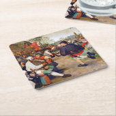 ピーター・ブルーゲルの農夫の踊り スクエアペーパーコースター (アングル)