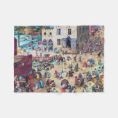 ピーター・ブルーゲル子供の遊び フリースブランケット (正面(横))