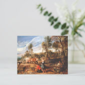 ピーター・ポール・ルーベンス牛の牛が住む土地の熟女 ポストカード (スタンド正面)