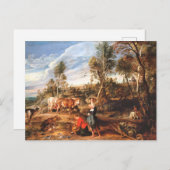 ピーター・ポール・ルーベンス牛の牛が住む土地の熟女 ポストカード (正面/裏面)