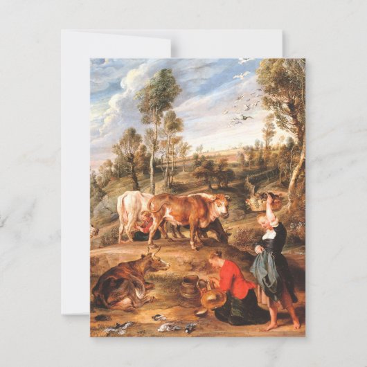 ピーター・ポール・ルーベンス牛の牛が住む土地の熟女 出欠カード (正面)