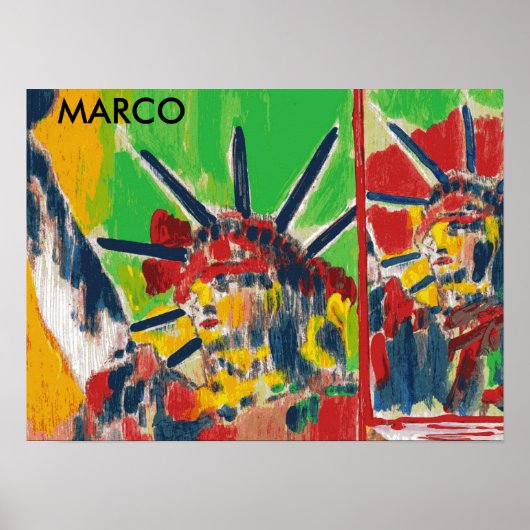 ピーター・マックススタイルオリジナルはアクリル絵画の ポスター (正面)