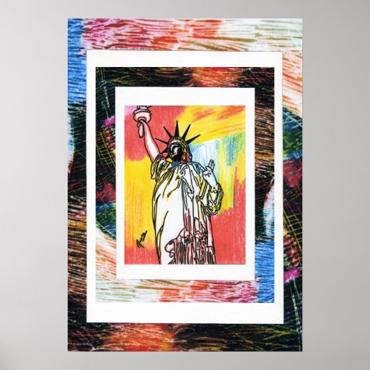 ピーター・マックススタイルオリジナルはアクリル絵画の ポスター (正面)