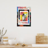 ピーター・マックススタイルオリジナルはアクリル絵画の ポスター (キッチン)